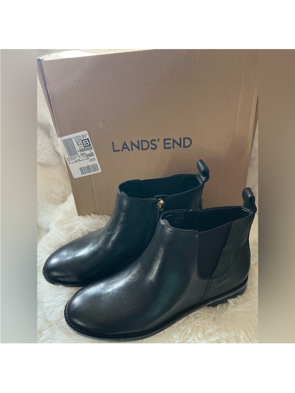 Lands' End Black Chelsea Ankle Boots Women's Size 11 New in Box
